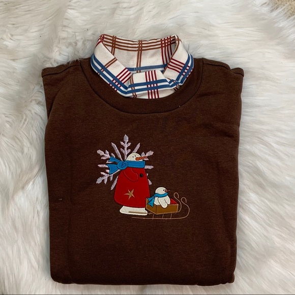 NEW snowman turtleneck Sweatshirt Large - Picture 10 of 16